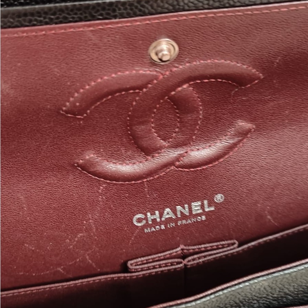 Chanel Black and Burgundy Leather Shoulder Bag - Picture 9 of 13
